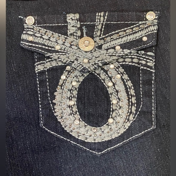 DKIN Distressed Jeans with Pocket Embellishments Size 16W - Picture 7 of 12